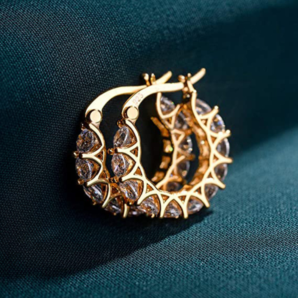 Aros de aro de zirconio - Aros con encanto de diamante