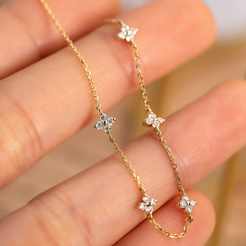 Pulsera de Flores de Zircón - Pulsera Minimalista