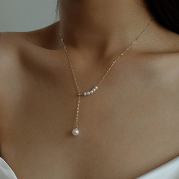 Collar de Perlas de Agua - Collar de Perlas en Capas