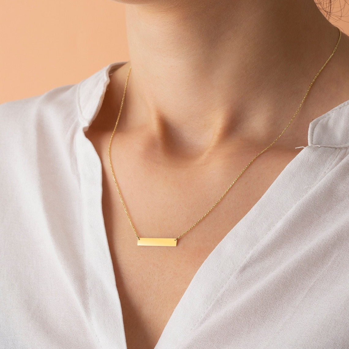 Collar de Barra con Nombre - Collar de Barra Personalizado