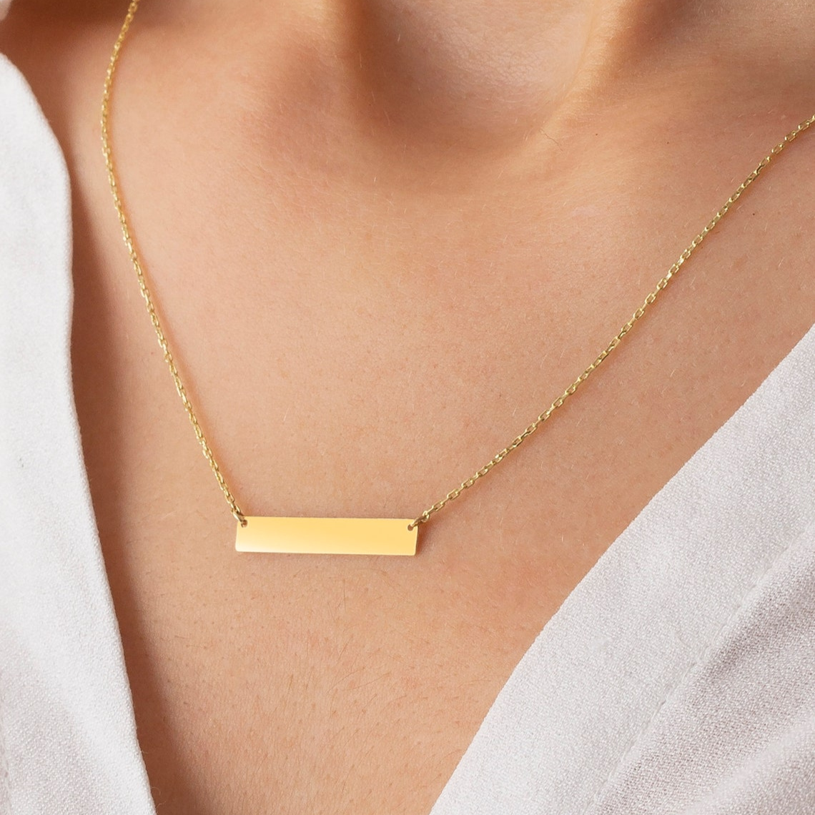 Collar de Barra con Nombre - Collar de Barra Personalizado