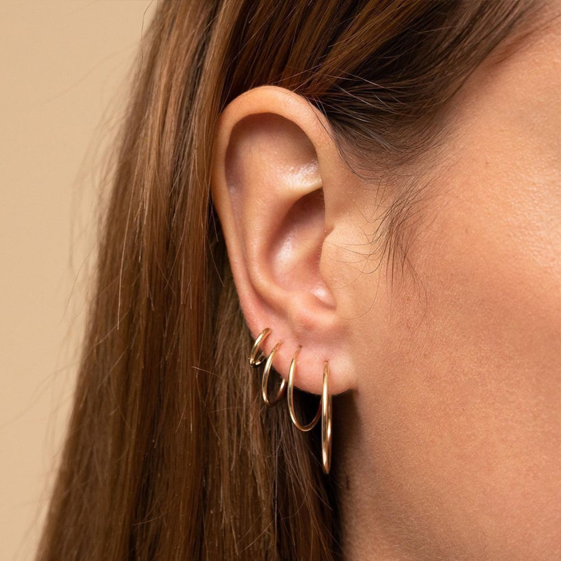 Aros ligeros - Pendientes de oro y plata (set de 4)