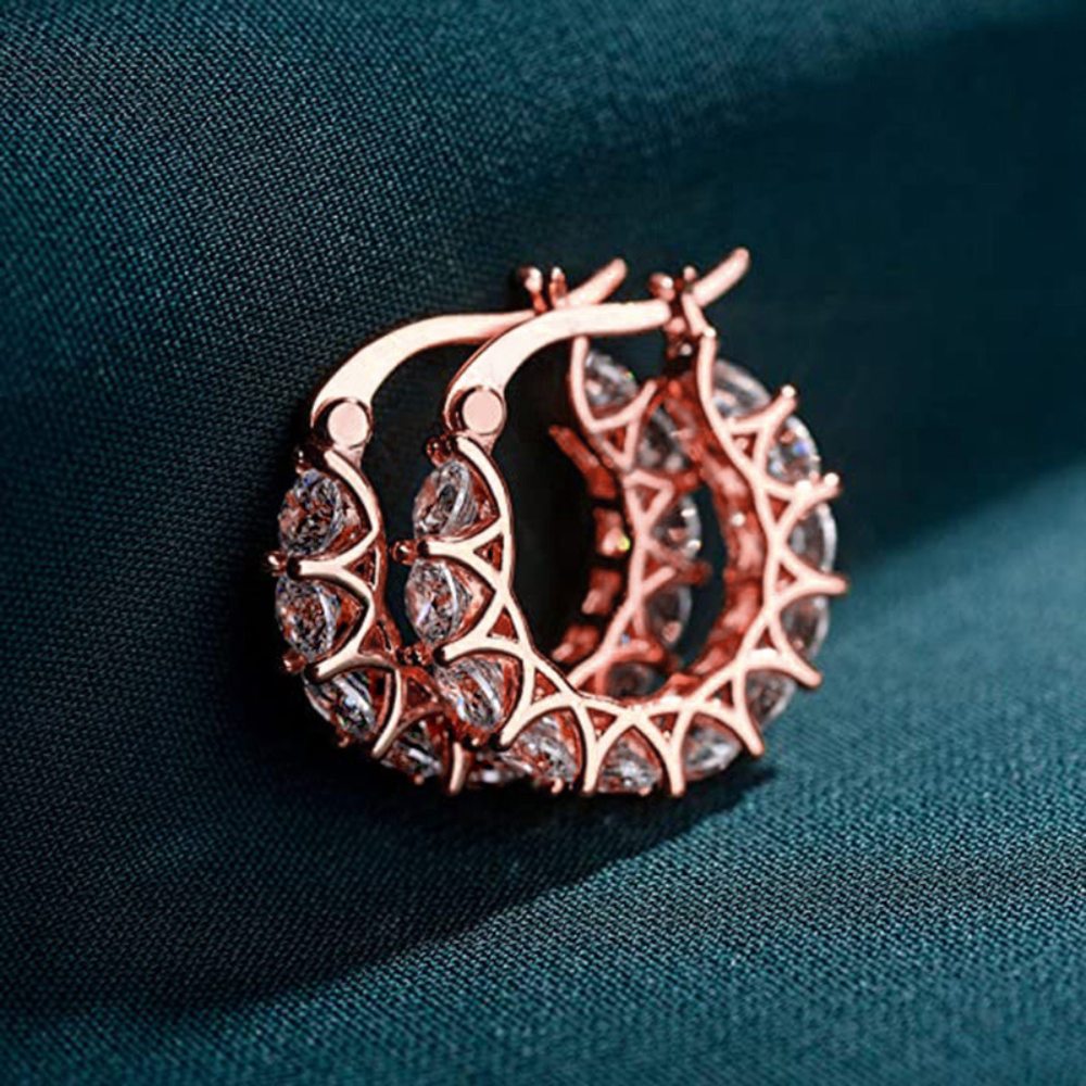 Aros de aro de zirconio - Aros con encanto de diamante