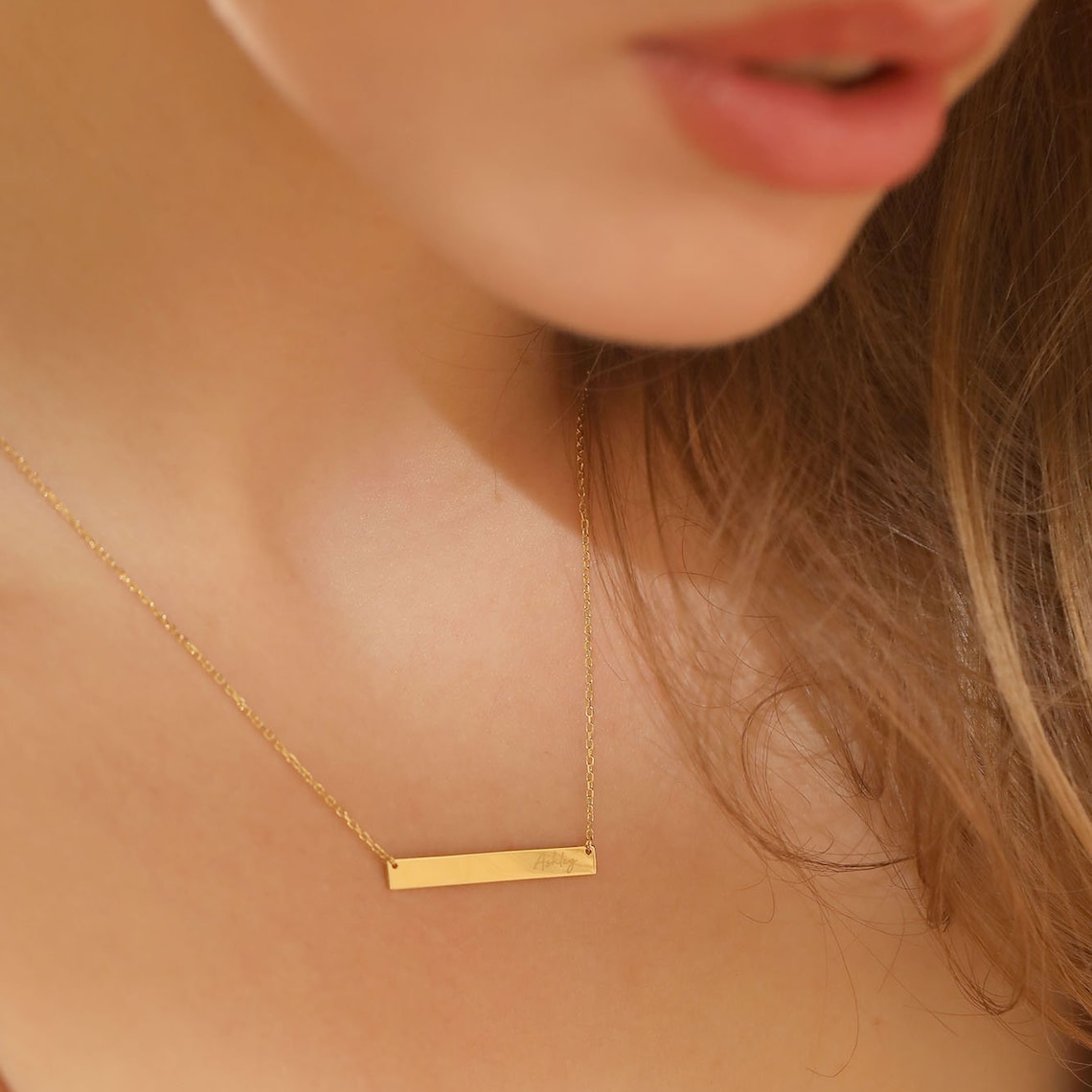 Collar de Barra con Nombre - Collar de Barra Personalizado