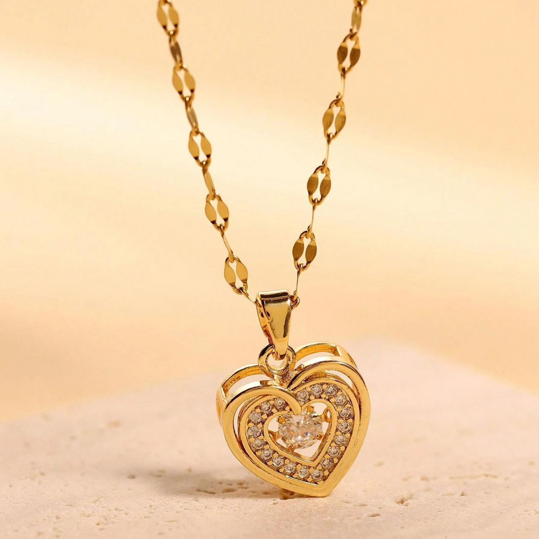 Colgante Corazón de Amor - Collar Doble Capa