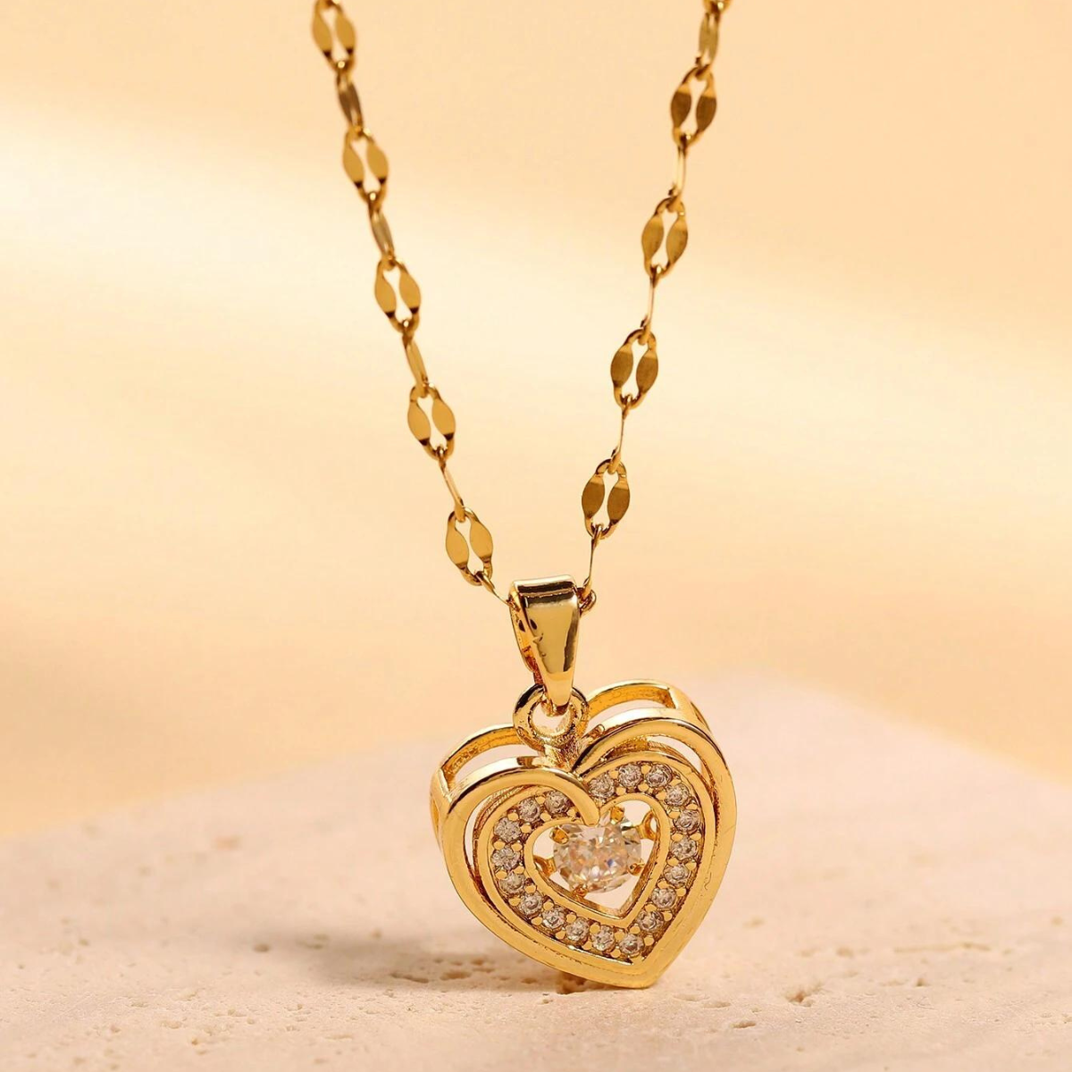 Colgante Corazón de Amor - Collar Doble Capa
