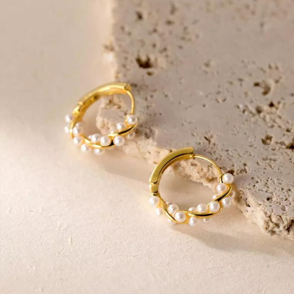 Pendientes de perlas de imitación - Elegantes pendientes de perlas