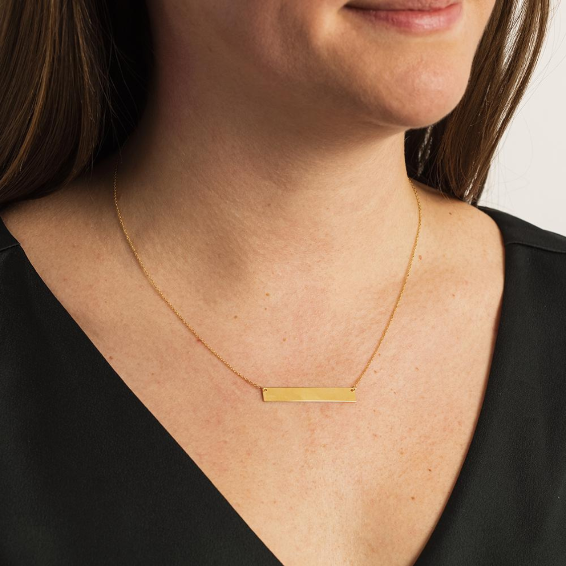 Collar de Barra con Nombre - Collar de Barra Personalizado