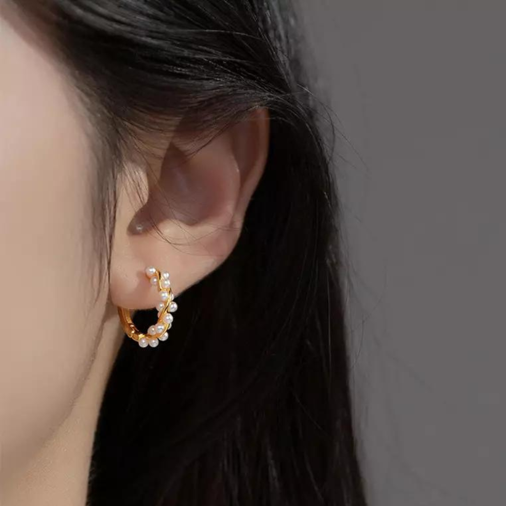 Pendientes de perlas de imitación - Elegantes pendientes de perlas