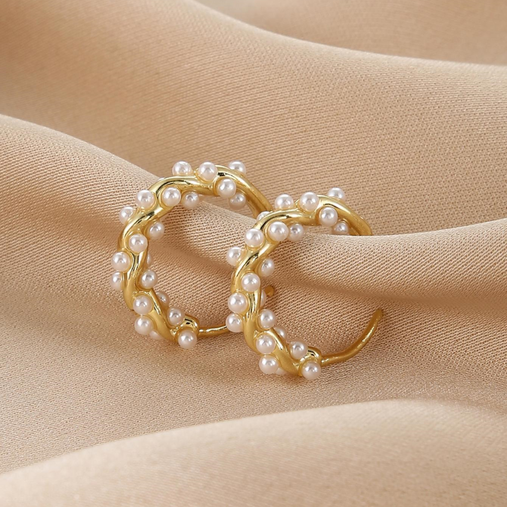 Pendientes de perlas de imitación - Elegantes pendientes de perlas