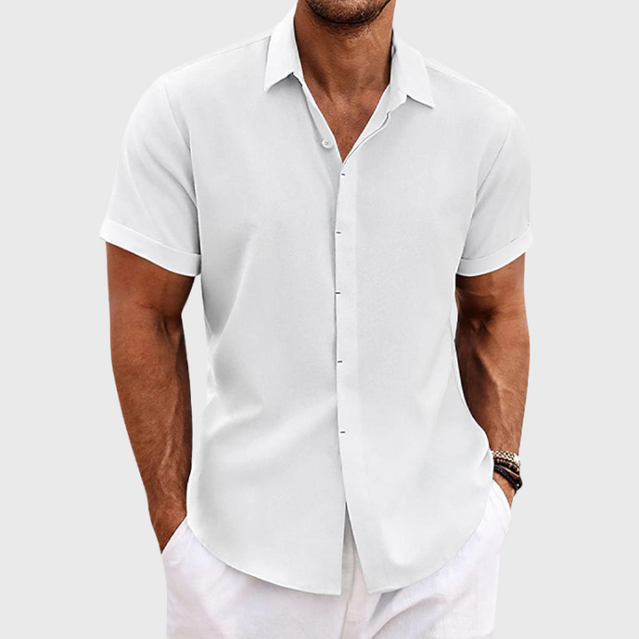 Oberon - Camisa Casual de Manga Corta para Hombre