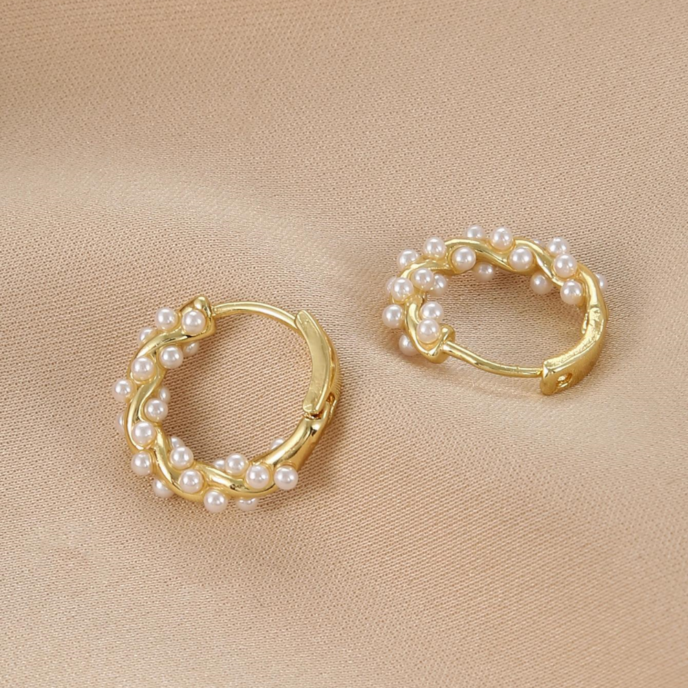 Pendientes de perlas de imitación - Elegantes pendientes de perlas