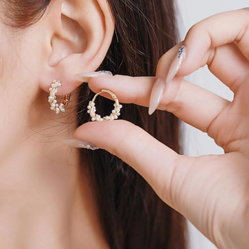 Pendientes de perlas de imitación - Elegantes pendientes de perlas