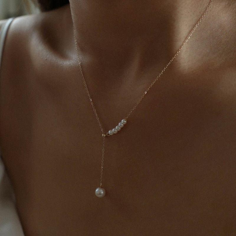Collar de Perlas de Agua - Collar de Perlas en Capas