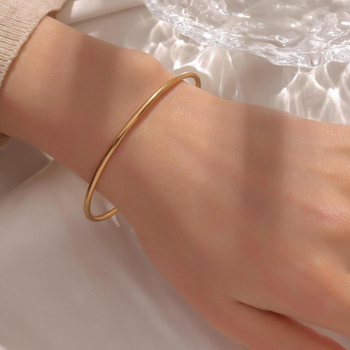 Brazalete clásico - Pulsera de oro para deslizar
