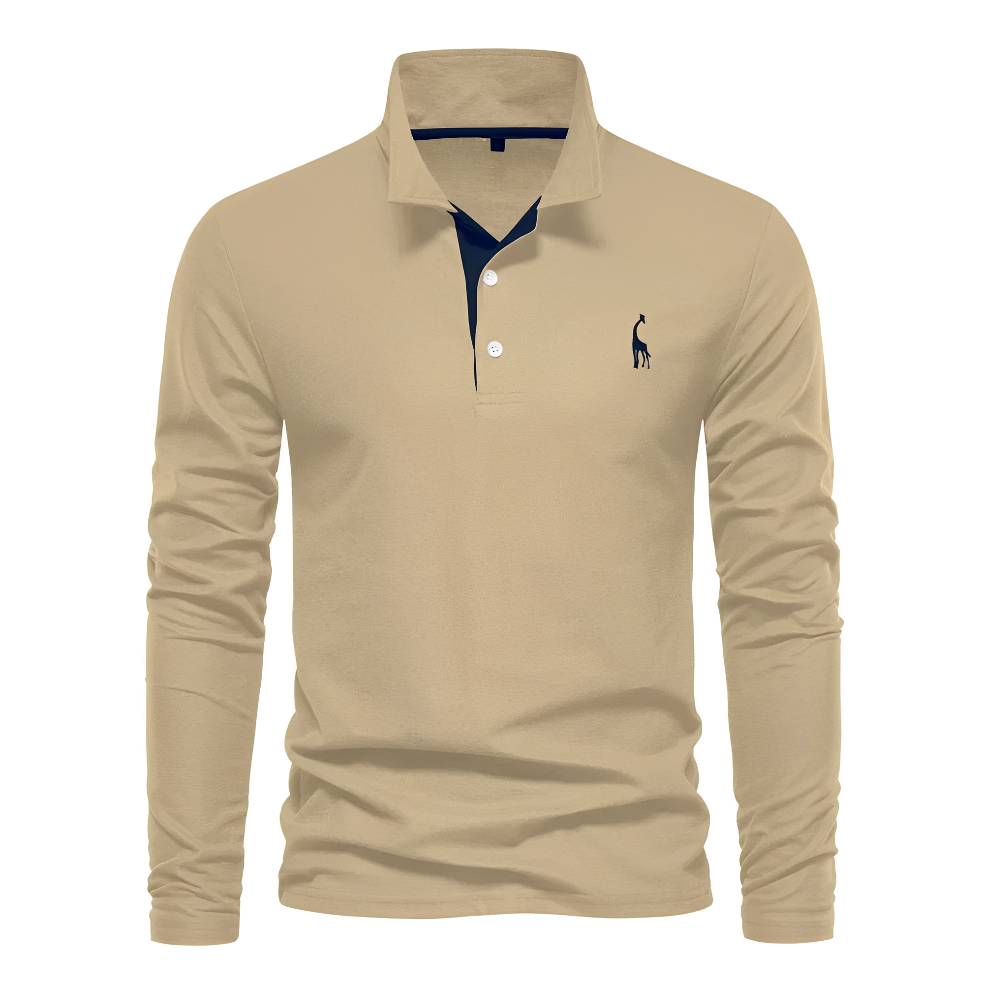 Antoine - Polo casual de manga larga para hombres