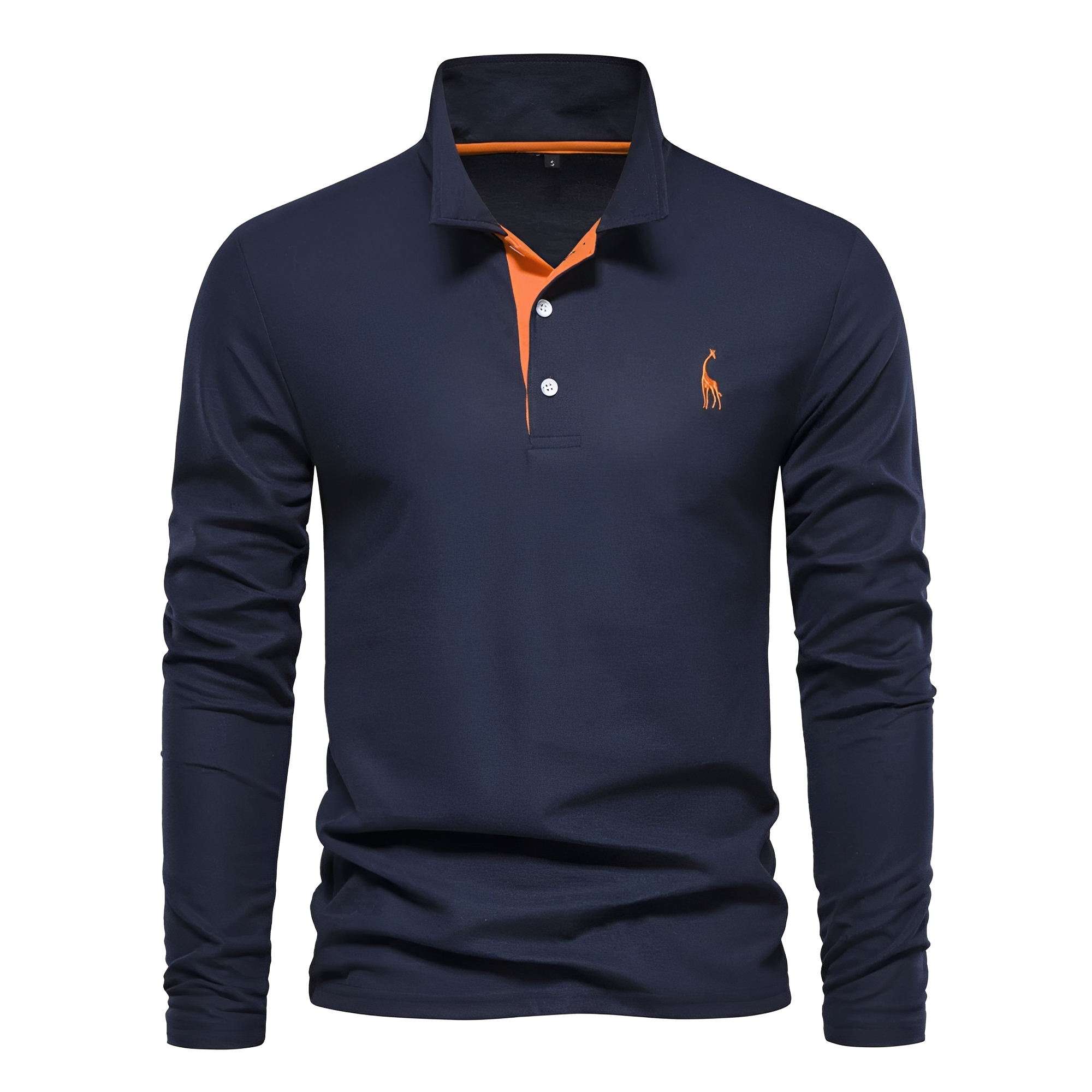 Antoine - Polo casual de manga larga para hombres
