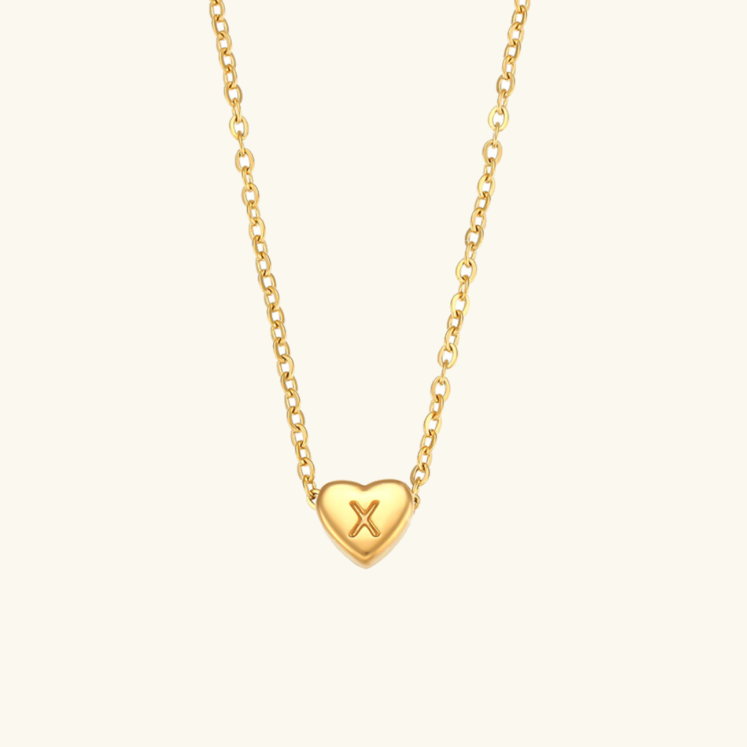 Corazón - Collar de iniciales de oro