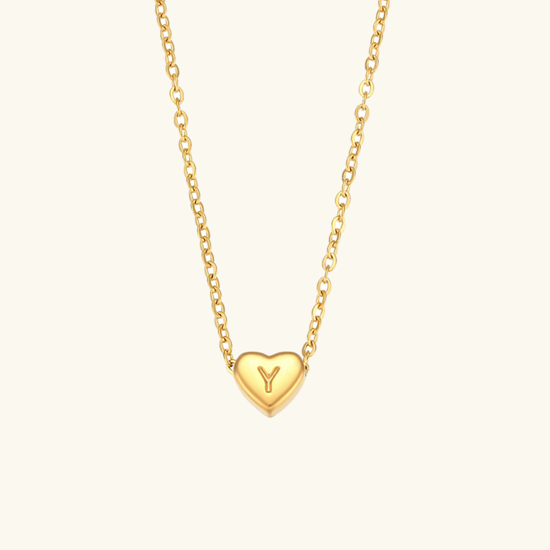 Corazón - Collar de iniciales de oro