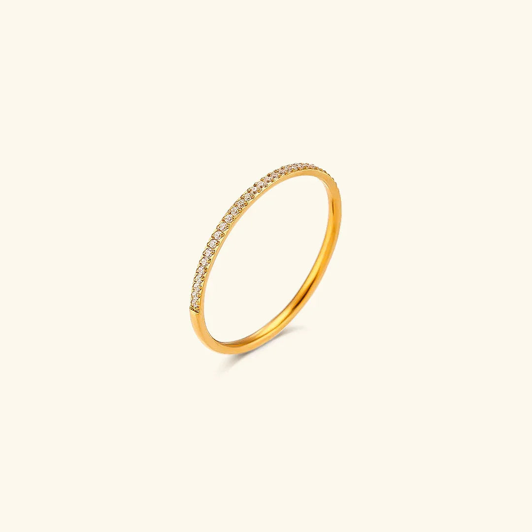 Zarra – Anillo pavé de oro radiante