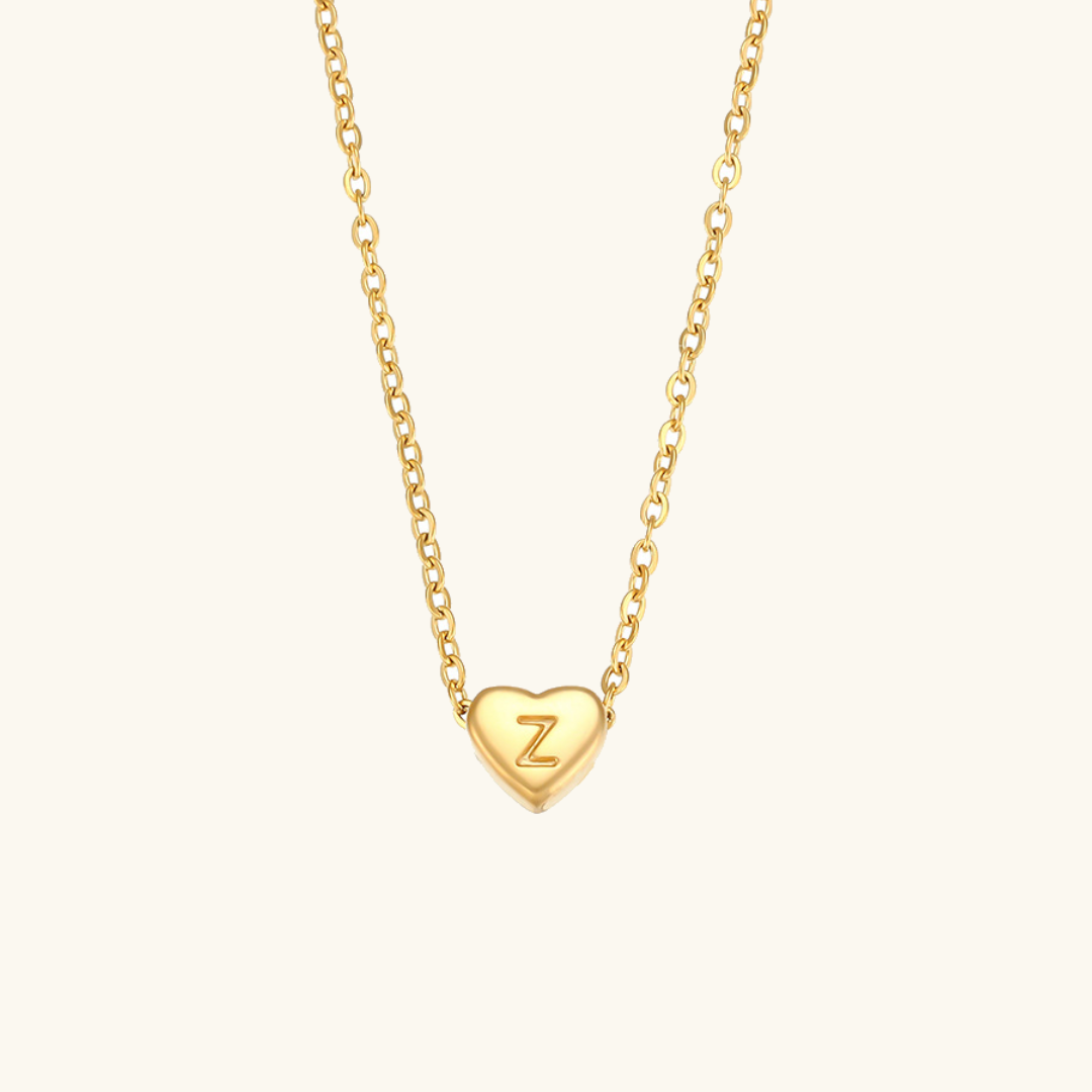 Corazón - Collar de iniciales de oro
