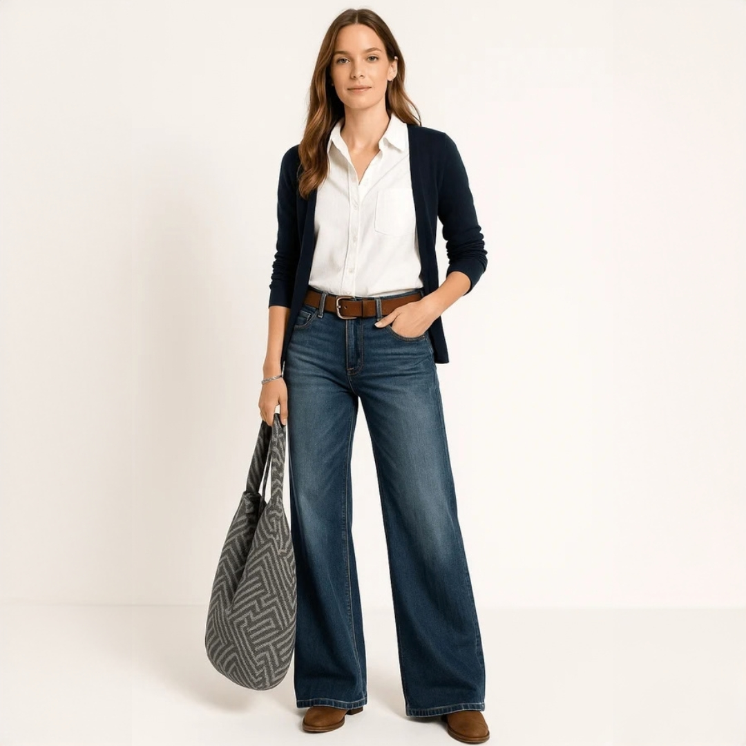 Majken - Jeans elegantes de ajuste holgado