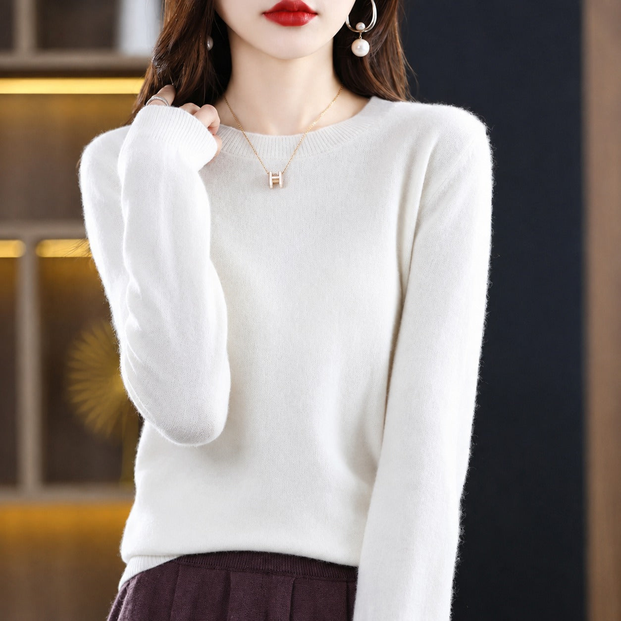 Erica - Suéter Casual de Cuello Redondo para Mujer