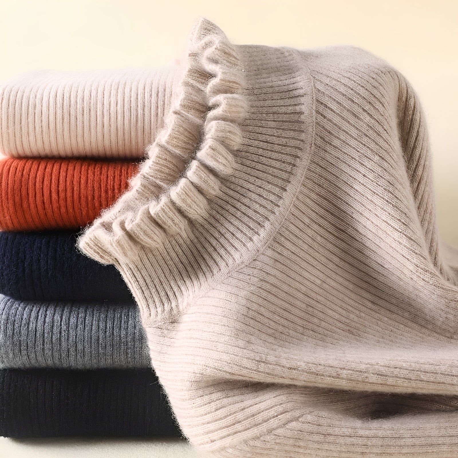 Alva - Suéter Elegante de Cuello Alto para Mujer