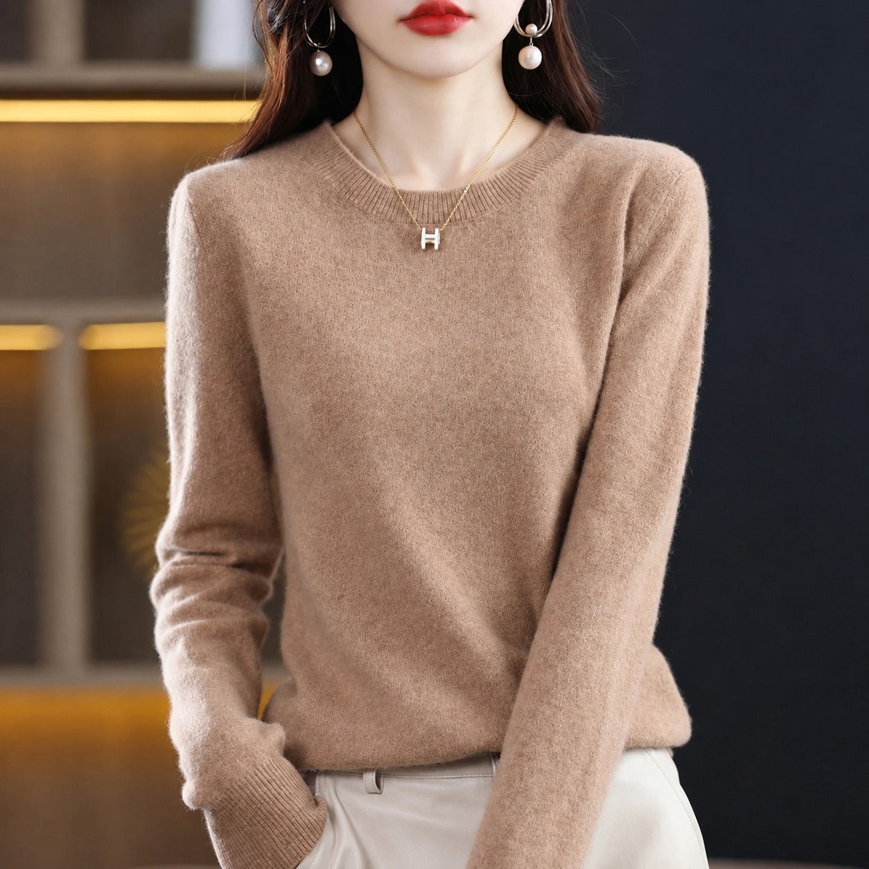 Erica - Suéter Casual de Cuello Redondo para Mujer