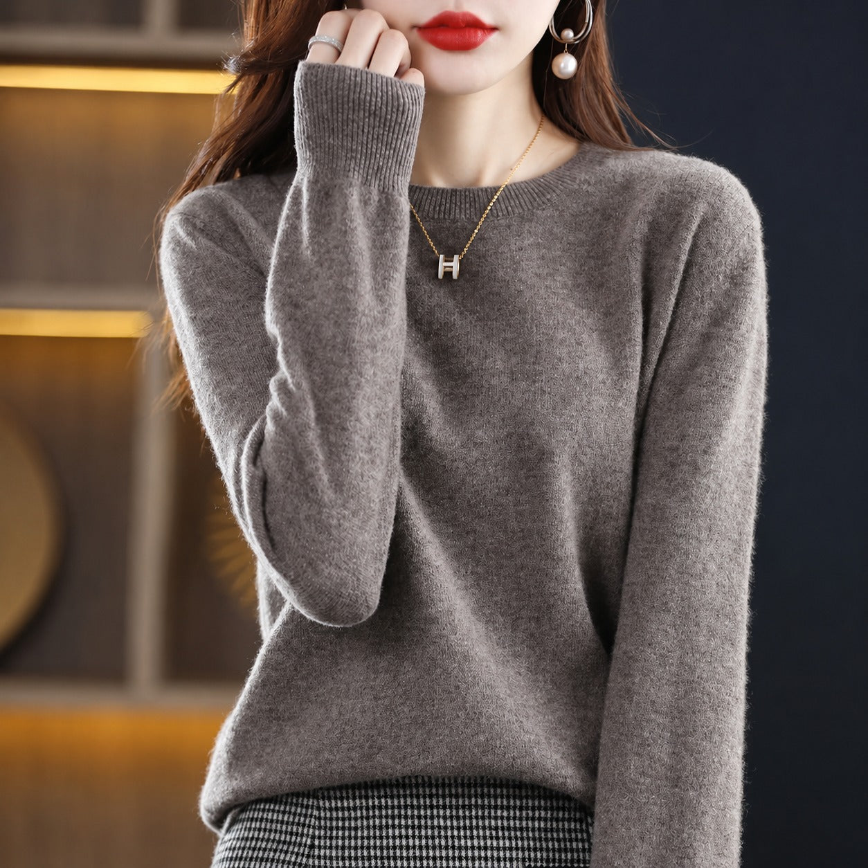 Erica - Suéter Casual de Cuello Redondo para Mujer