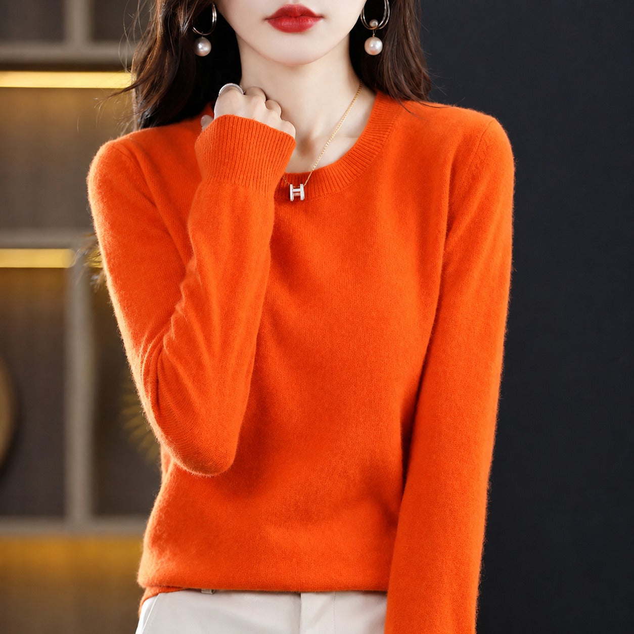 Erica - Suéter Casual de Cuello Redondo para Mujer