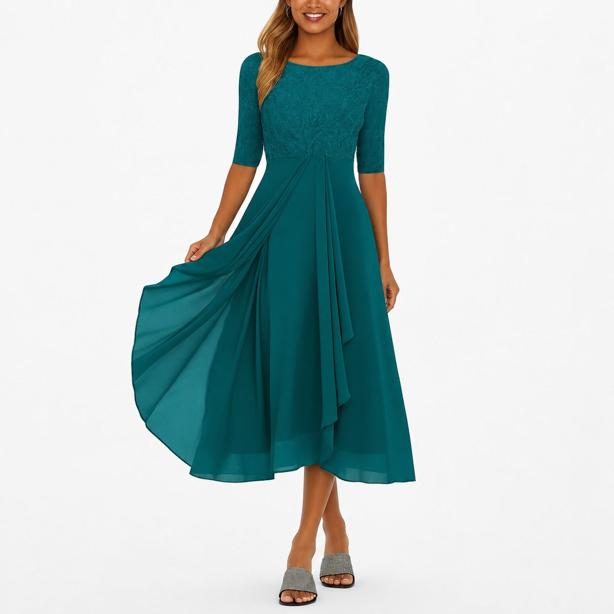Ximena - Vestido Elegante hasta la Rodilla para Mujer
