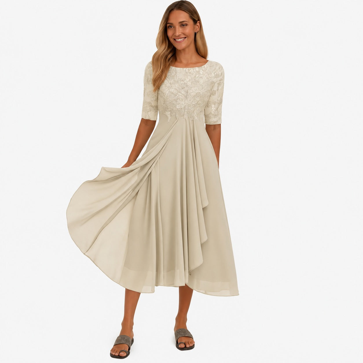 Ximena - Vestido Elegante hasta la Rodilla para Mujer