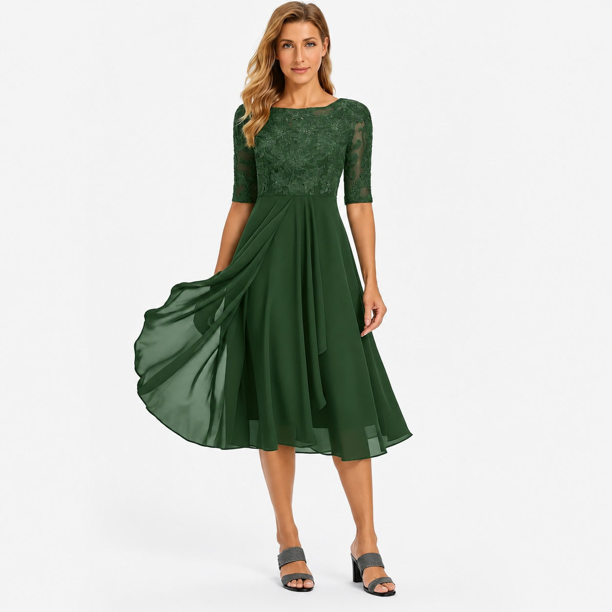 Ximena - Vestido Elegante hasta la Rodilla para Mujer