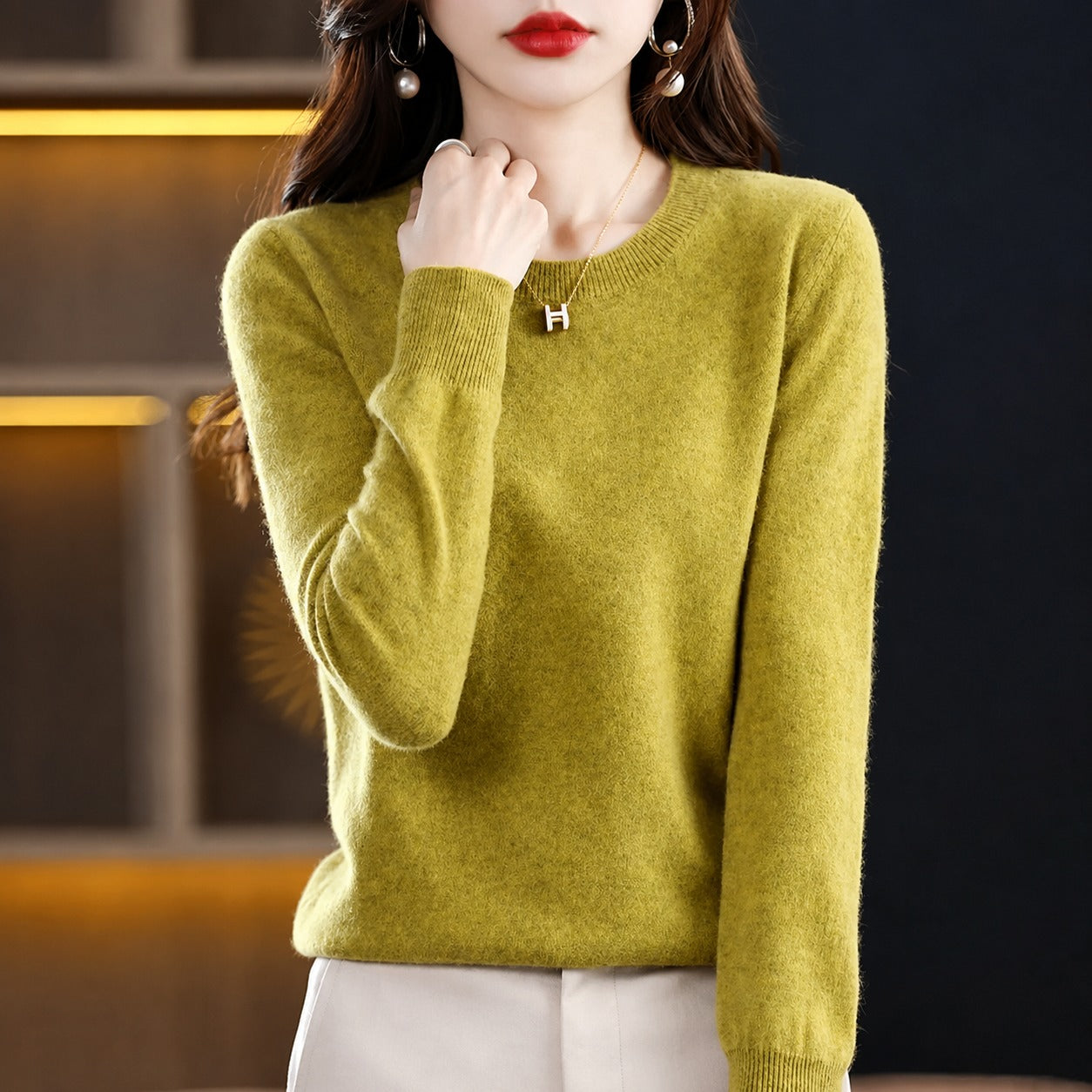 Erica - Suéter Casual de Cuello Redondo para Mujer