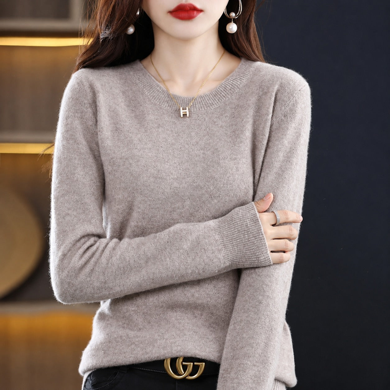 Erica - Suéter Casual de Cuello Redondo para Mujer