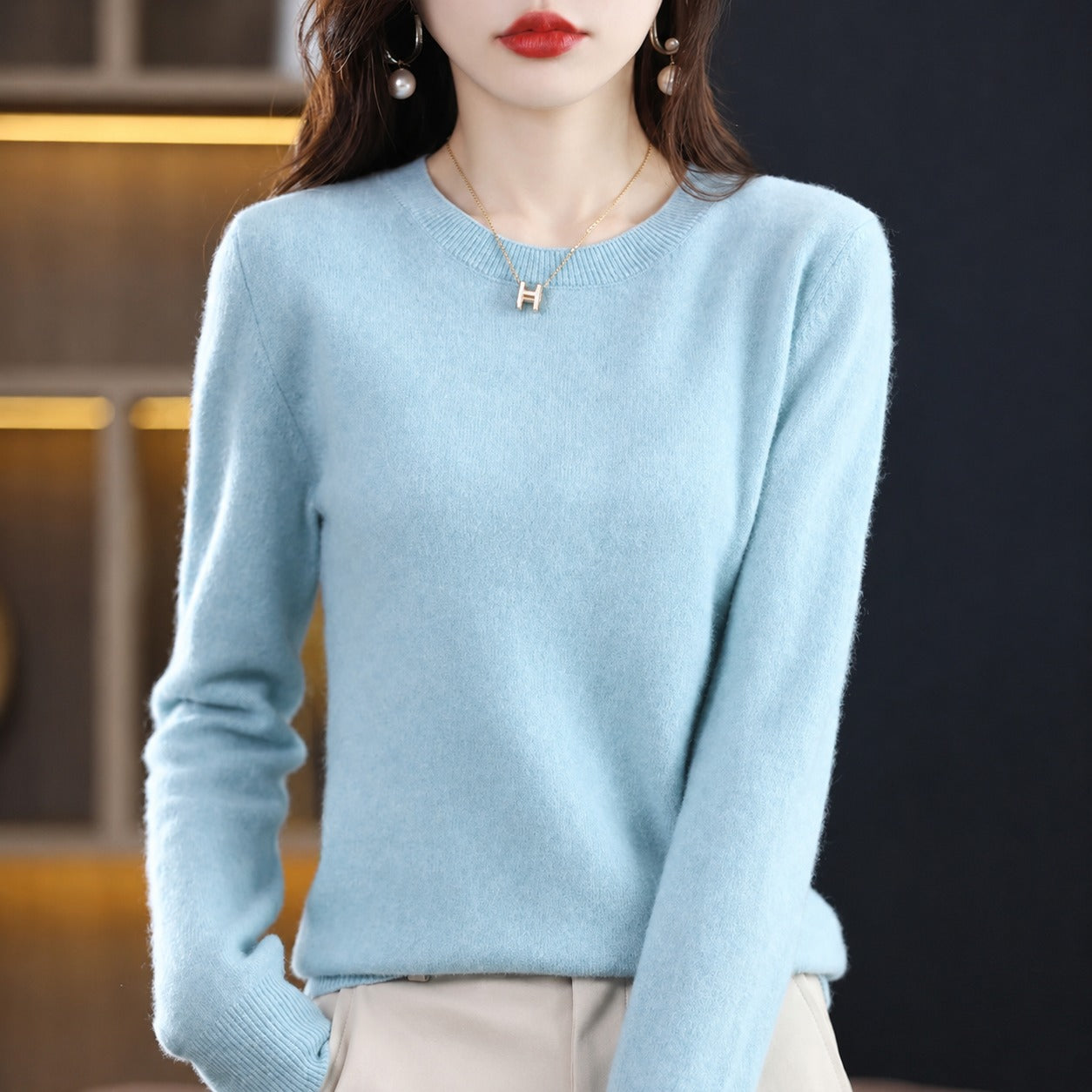 Erica - Suéter Casual de Cuello Redondo para Mujer