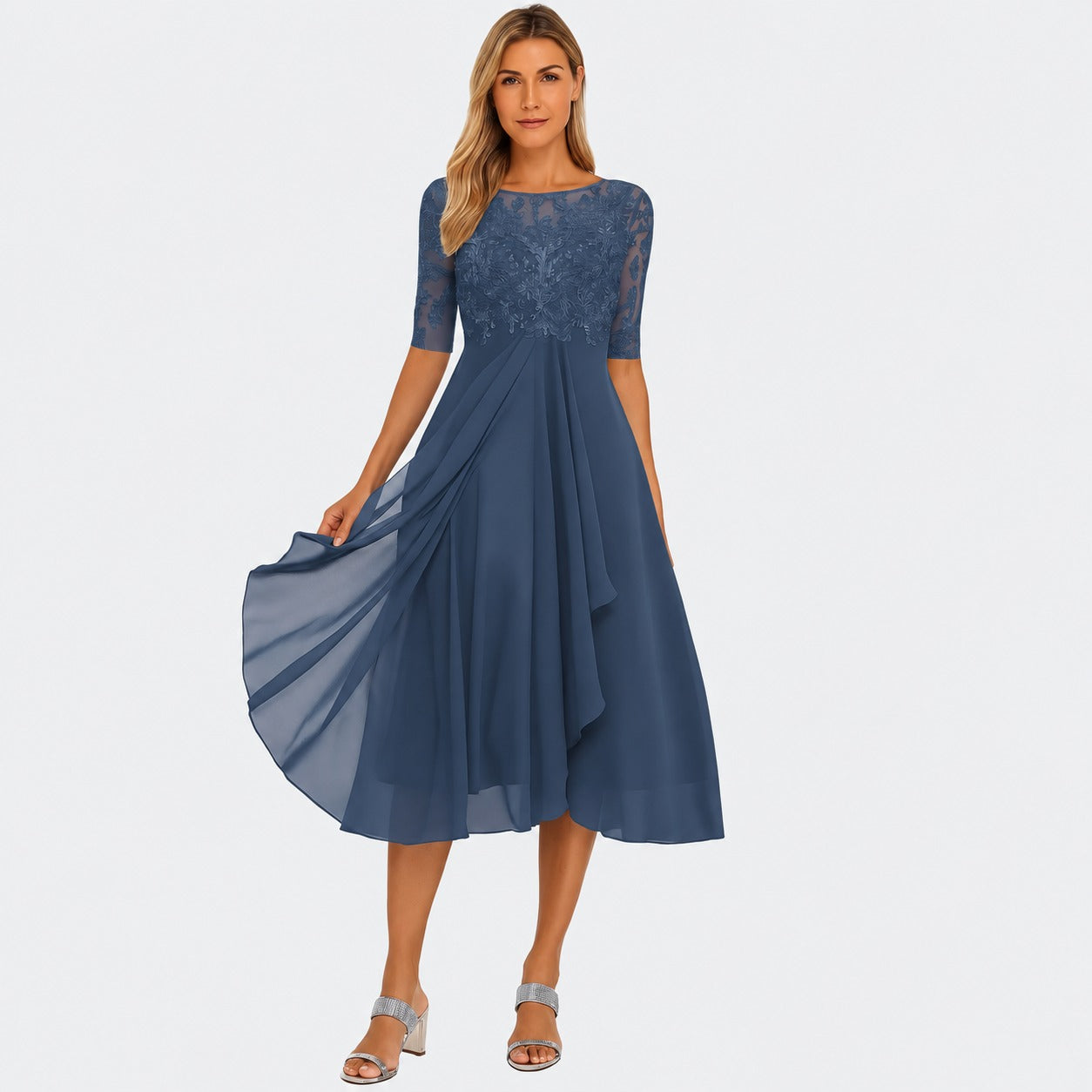 Ximena - Vestido Elegante hasta la Rodilla para Mujer