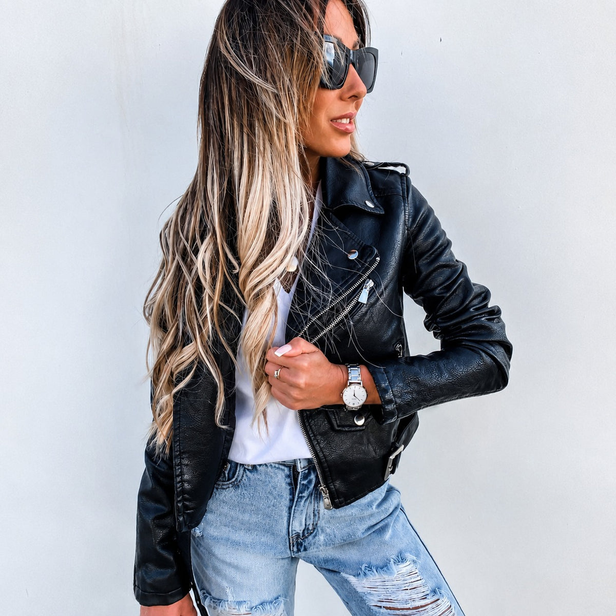Alivia - Chaqueta clásica de mujer con cremallera
