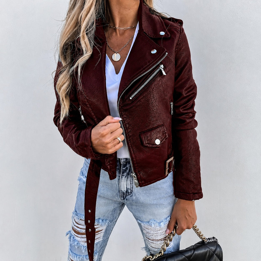 Alivia - Chaqueta clásica de mujer con cremallera