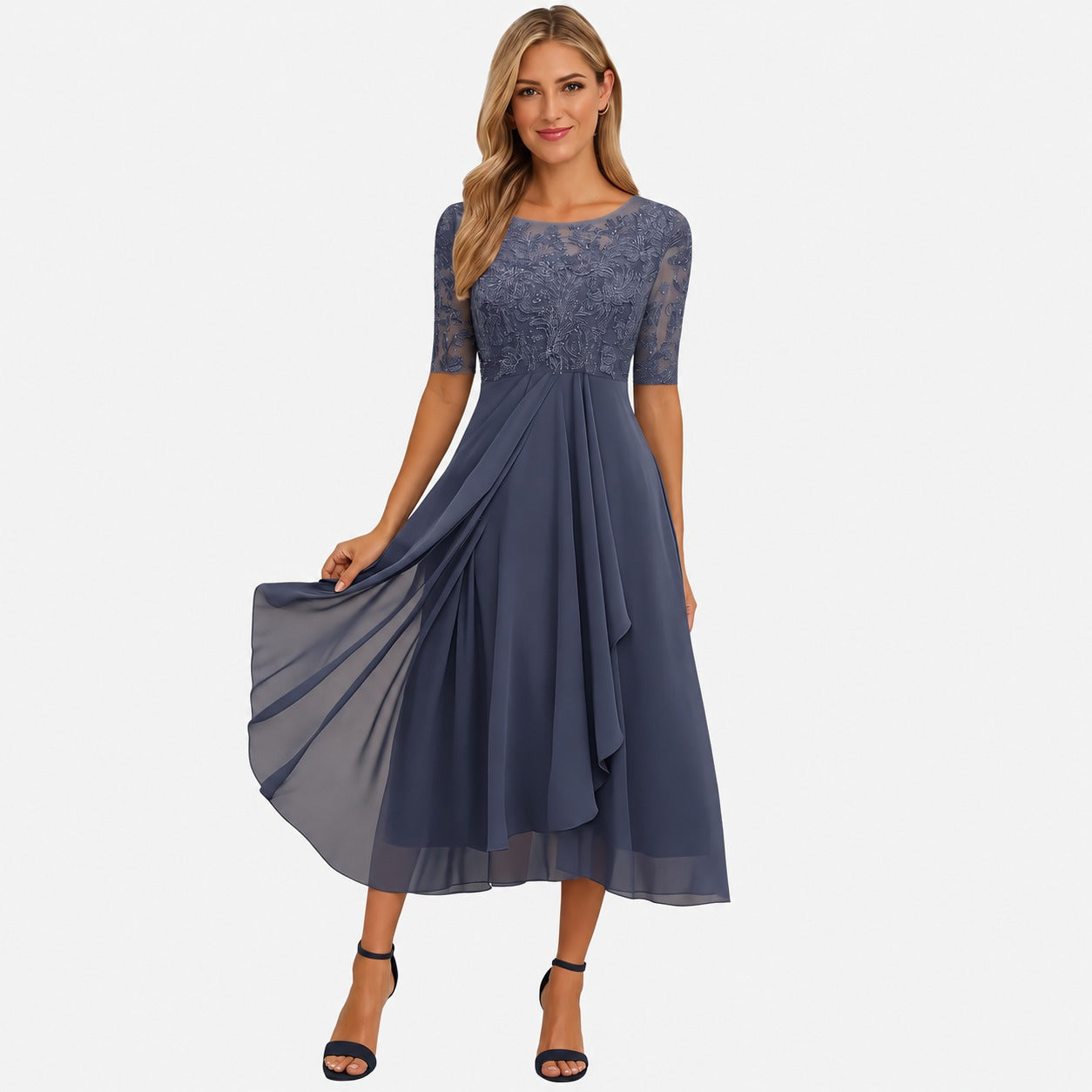 Ximena - Vestido Elegante hasta la Rodilla para Mujer