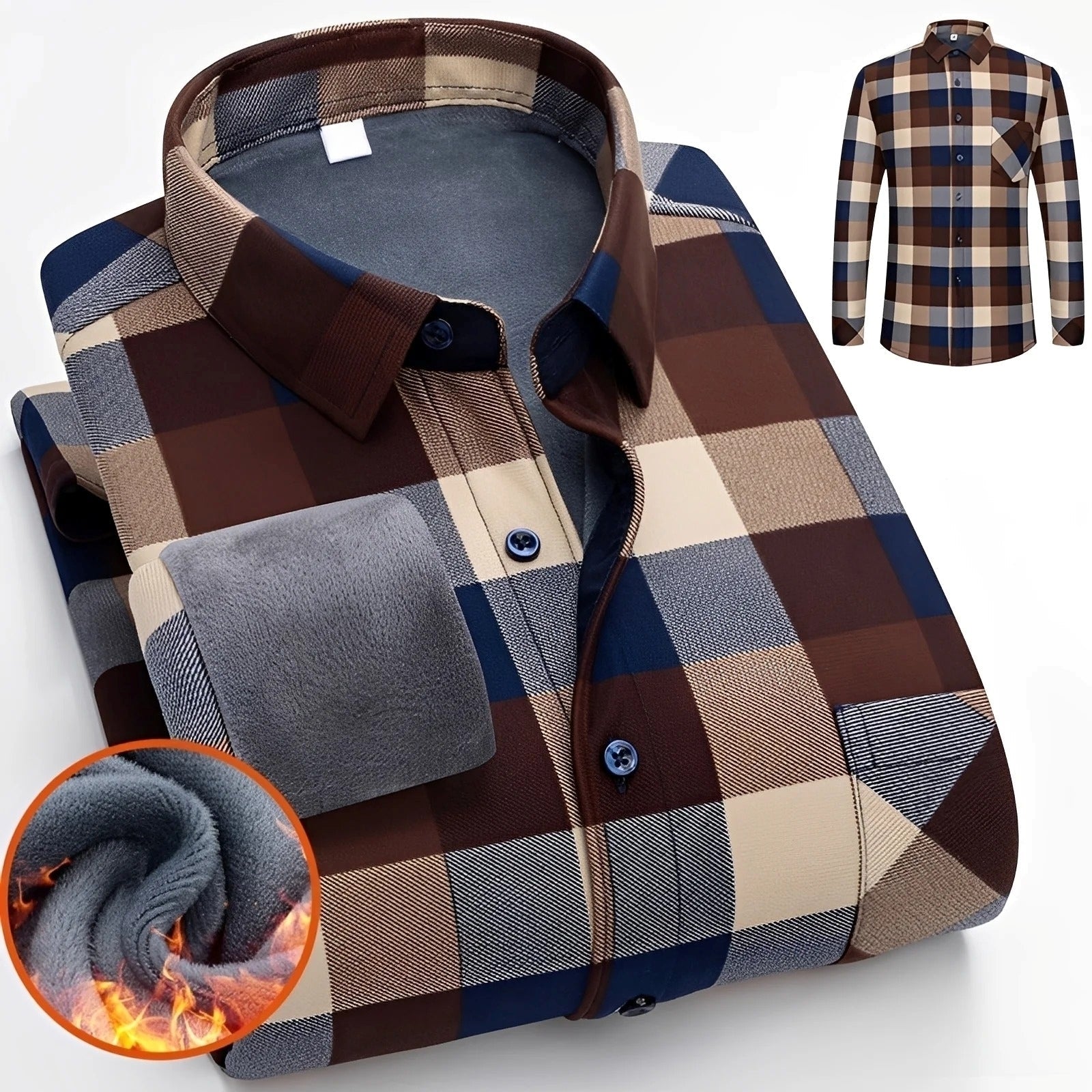 Anton - Camisa de cuadros elegante y cálida para hombres