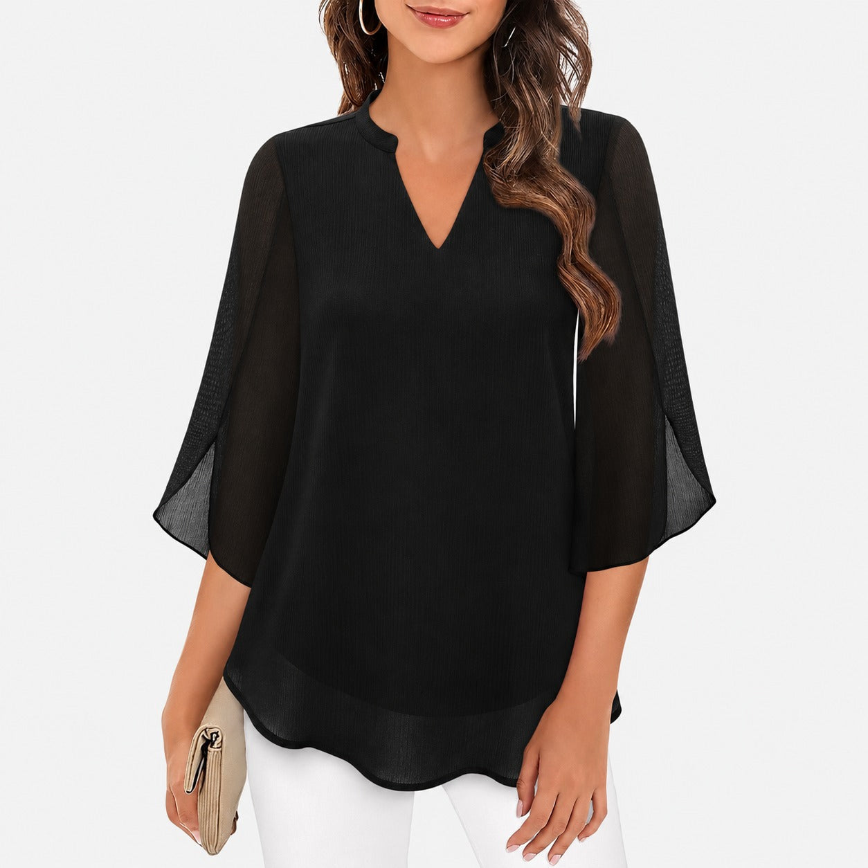 Ella - Blusa aireada con llamativas aberturas en las mangas