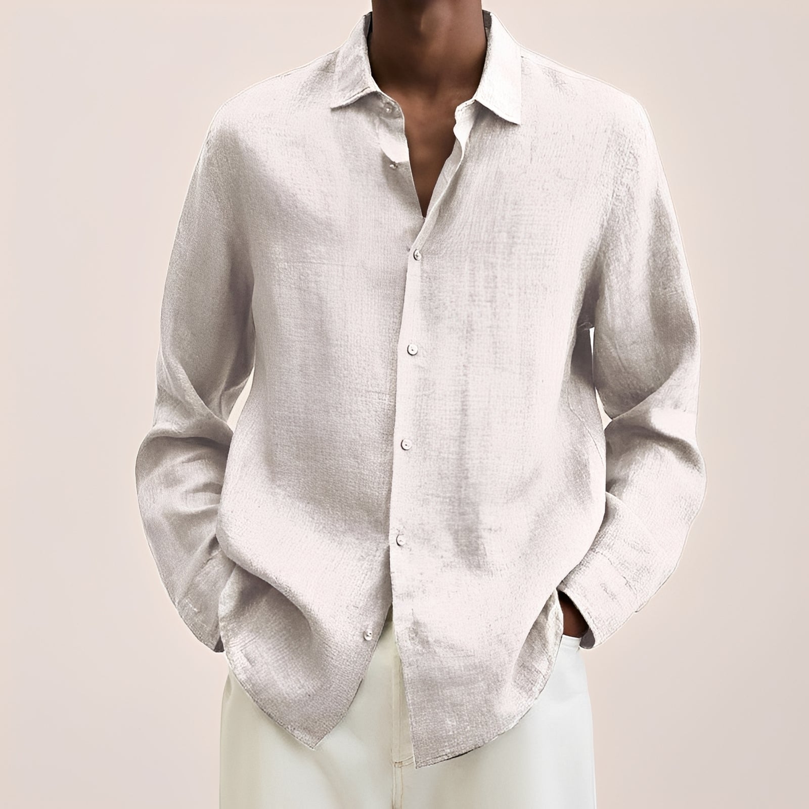 Calvin - Camisa de manga larga para hombres de tela ligera