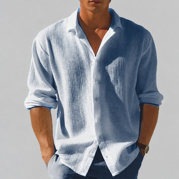 Kelvin - Camisa de Verano para Hombre con Botones, Casual y Ligera
