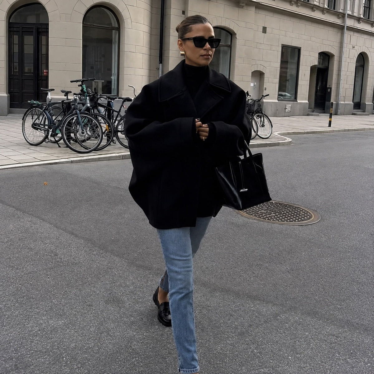 Elena - Abrigo oversize de doble botonadura