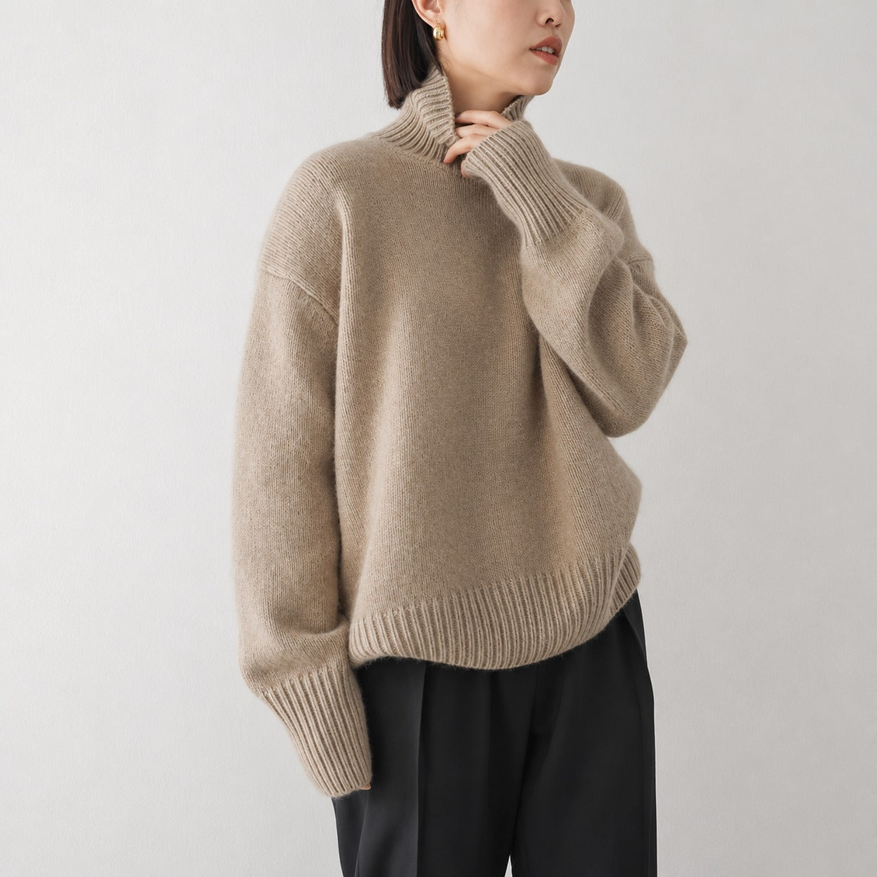 Lea - Suéter de cuello alto suelto para mujeres