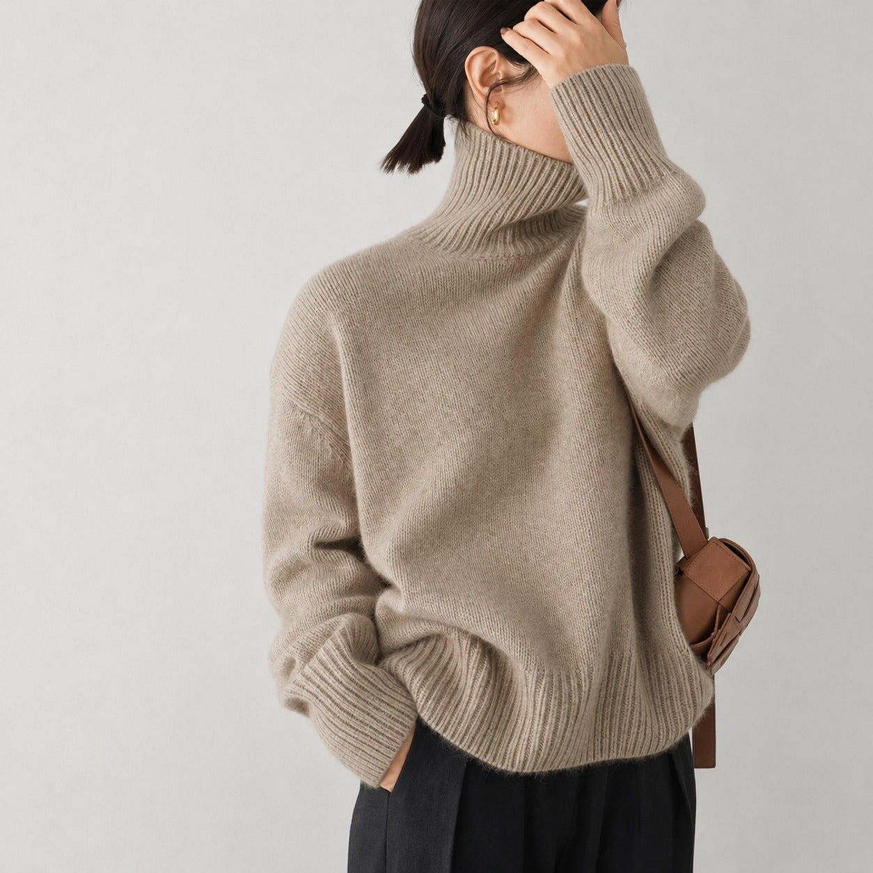 Lea - Suéter de cuello alto suelto para mujeres