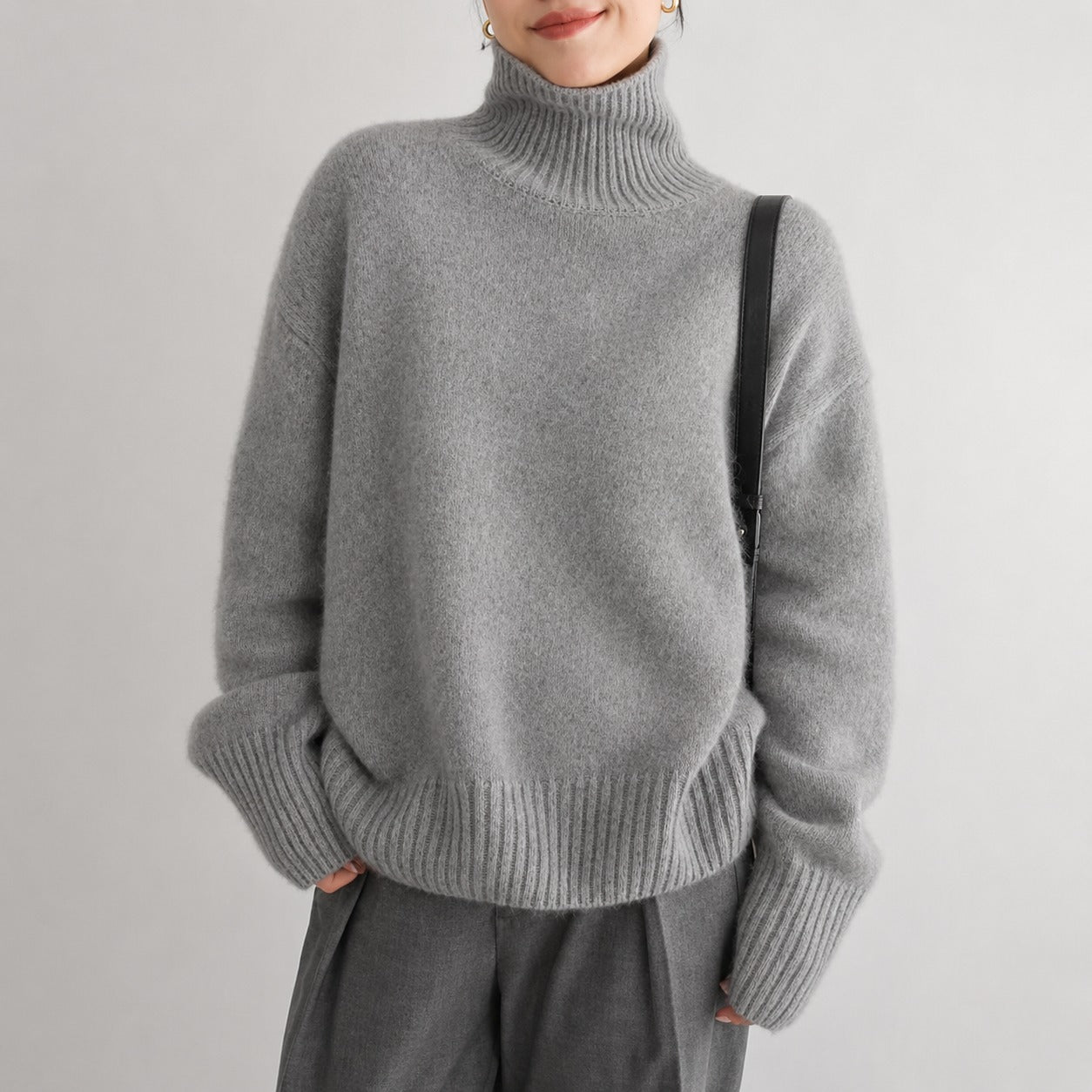 Lea - Suéter de cuello alto suelto para mujeres