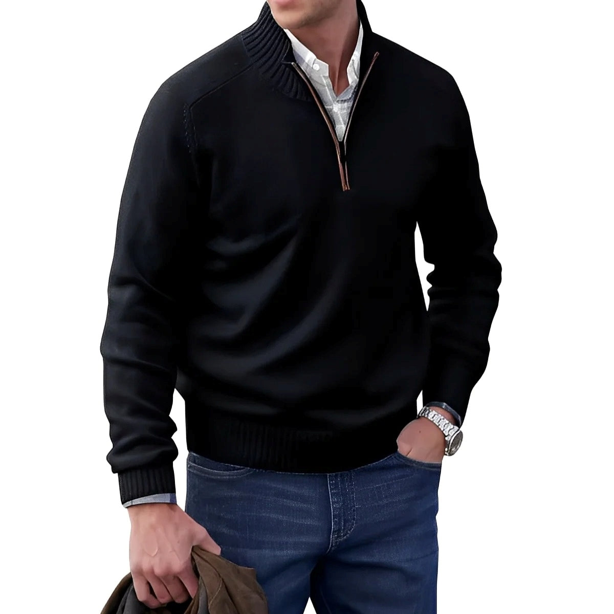 Gabriel - Suéter casual para hombres con cremallera